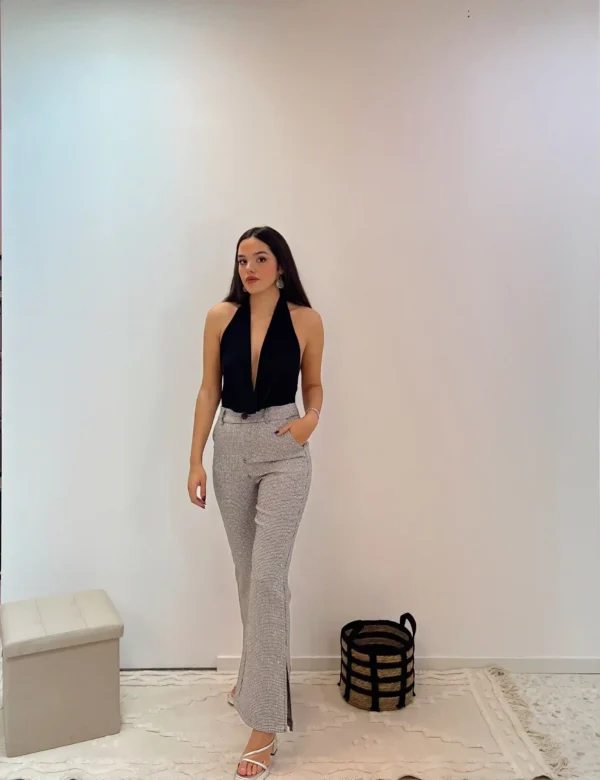 PANTALON PINZA CUADROS BRILLO - Imagen 2