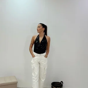 PANTALON BLANCO COSTURAS