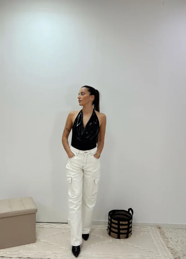 PANTALON BLANCO COSTURAS