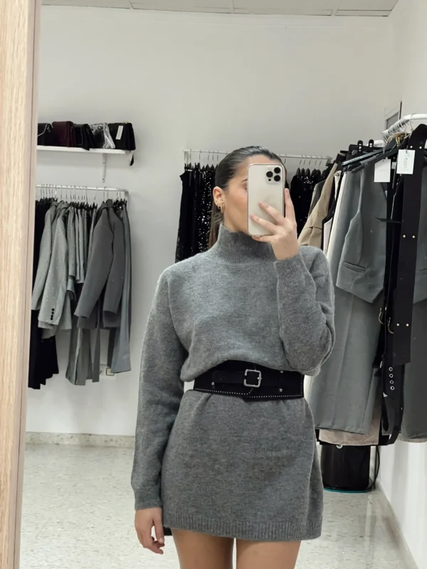 VESTIDO PUNTO GRIS - Imagen 4