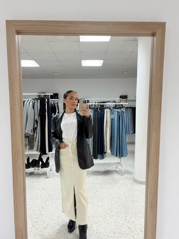 FALDA BEIG MIDI