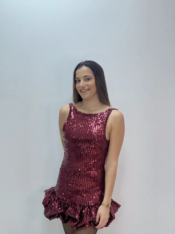 VESTIDO VOLANTE LENTEJUELA - Imagen 6