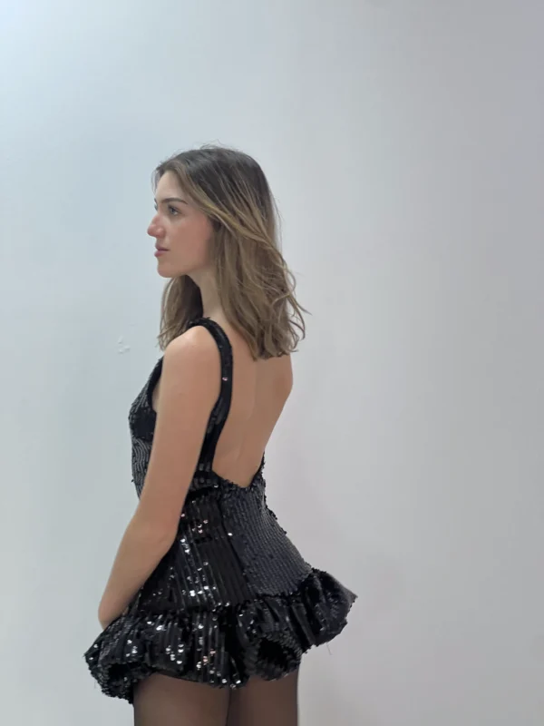 VESTIDO VOLANTE LENTEJUELA - Imagen 4