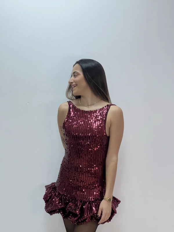 VESTIDO VOLANTE LENTEJUELA - Imagen 2