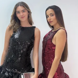 VESTIDO VOLANTE LENTEJUELA