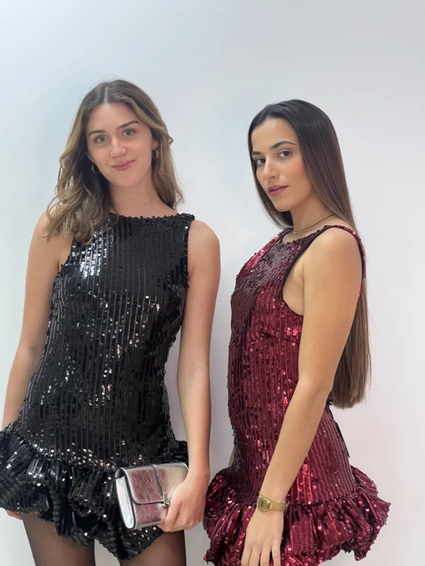 VESTIDO VOLANTE LENTEJUELA