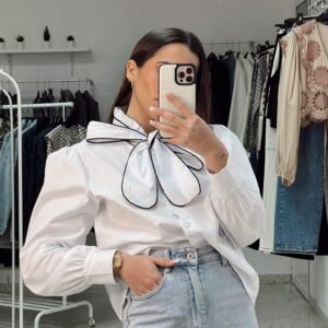CAMISA LAZO DETALE NEGRO
