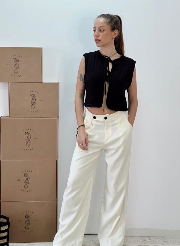 PANTALON PINZA BEIGE - Imagen 3