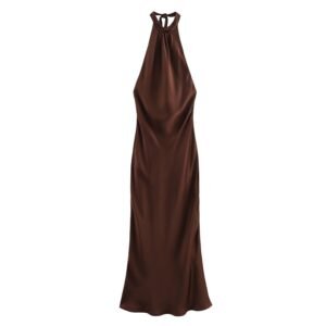 VESTIDO SATEN CHOCOLATE
