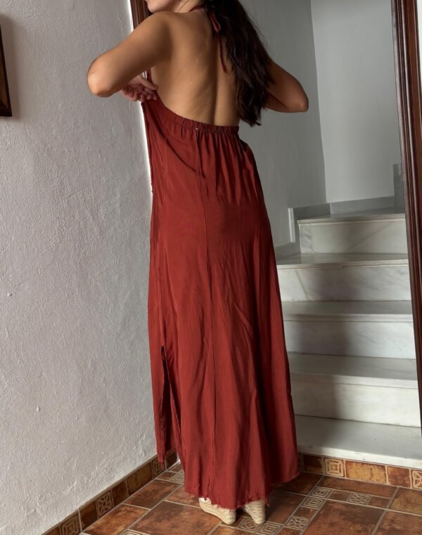 VESTIDO FLUIDO TEJA - Imagen 3