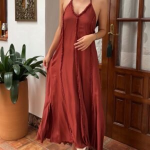 VESTIDO FLUIDO TEJA